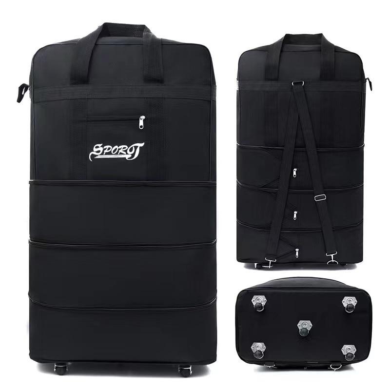 Studenten-Doppelrucksack und Rollkoffer mit japanischem Reise-Organizer