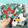 Adorável Presilha de Cabelo com Laço de Glitter de Natal com Chifres de Rena Fofos e Flocos de Neve
