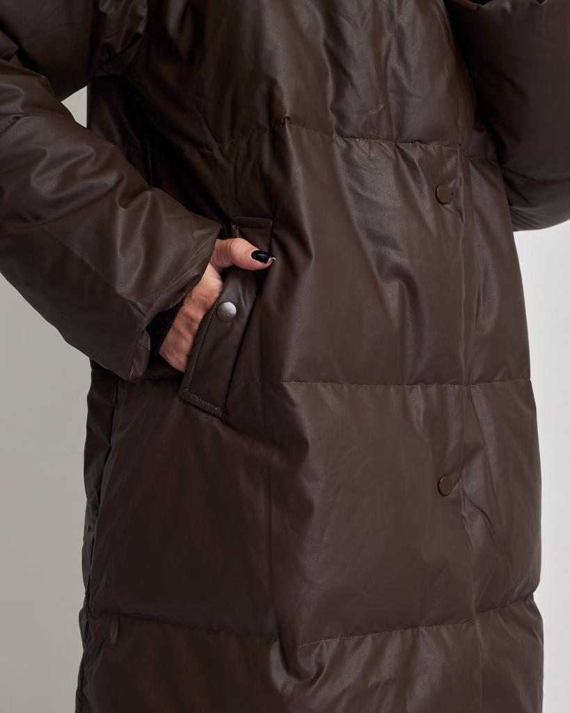 Пальто зимнее длинное TWЗ 2998 S кофе