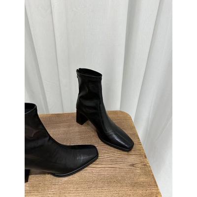 Rear Zipper Thick Heel Skinny Boots 2025 Fall and Winter Comfortable Square Martin Boots Children