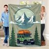 Mountain Explorer Design Pattern Flannel printed blanket suitable for all seasons suitable for living room office sofa travel