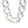 KunJoe Punk Silver Color CCB Buckle Short Necklace for Women Men Exaggerated Thick Metal Cuban Chain Collar Choker Necklace