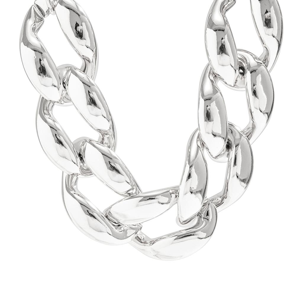 KunJoe Punk Silver Color CCB Buckle Short Necklace for Women Men Exaggerated Thick Metal Cuban Chain Collar Choker Necklace