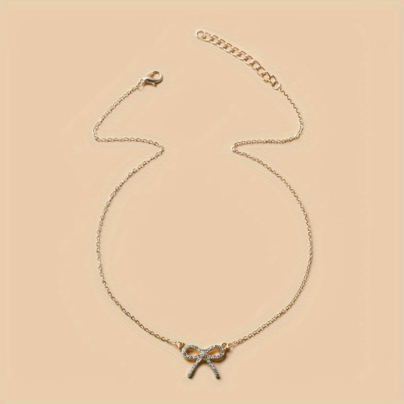 Geometric Butterfly Bow Pendant Necklace Lightweight Trendy Elegant Jewelry for Women