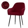 1pc Elastic Dining Chair Covers Solid Color Velvet High Arm Chairs Slipcovers Stretch Armchair Seat Cover Wedding Hotel Banquet