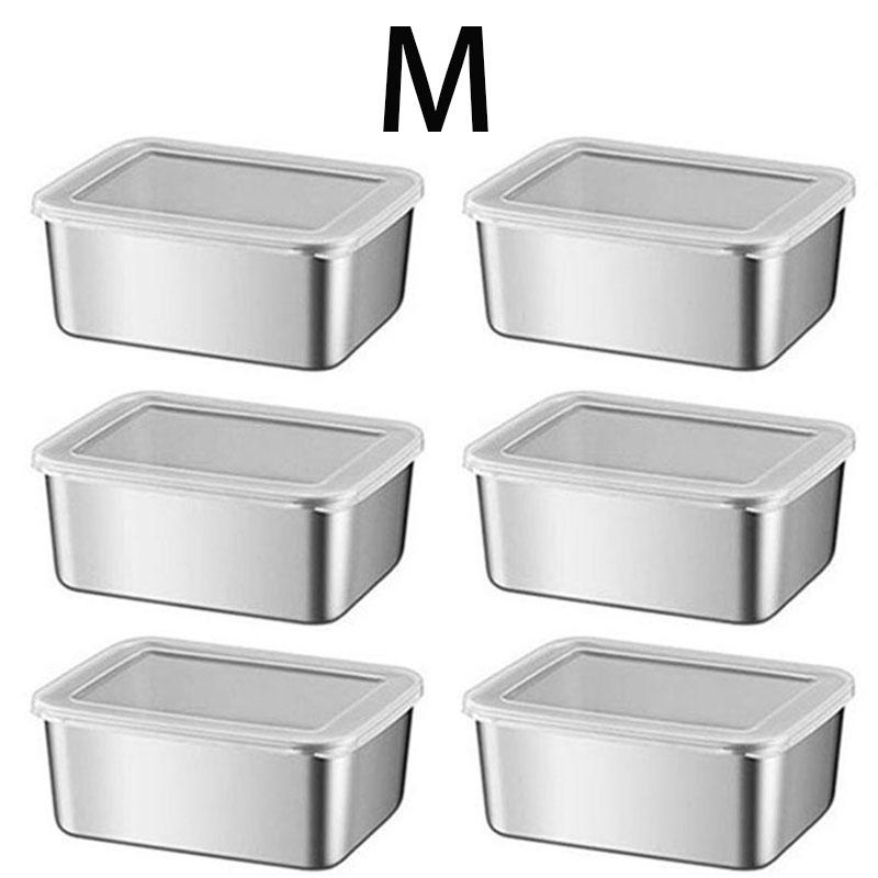 Stainless Steel Food Storage Box with Lid, Stackable Food Container, Reusable Food Storage Box, Office Metal Lunch Box