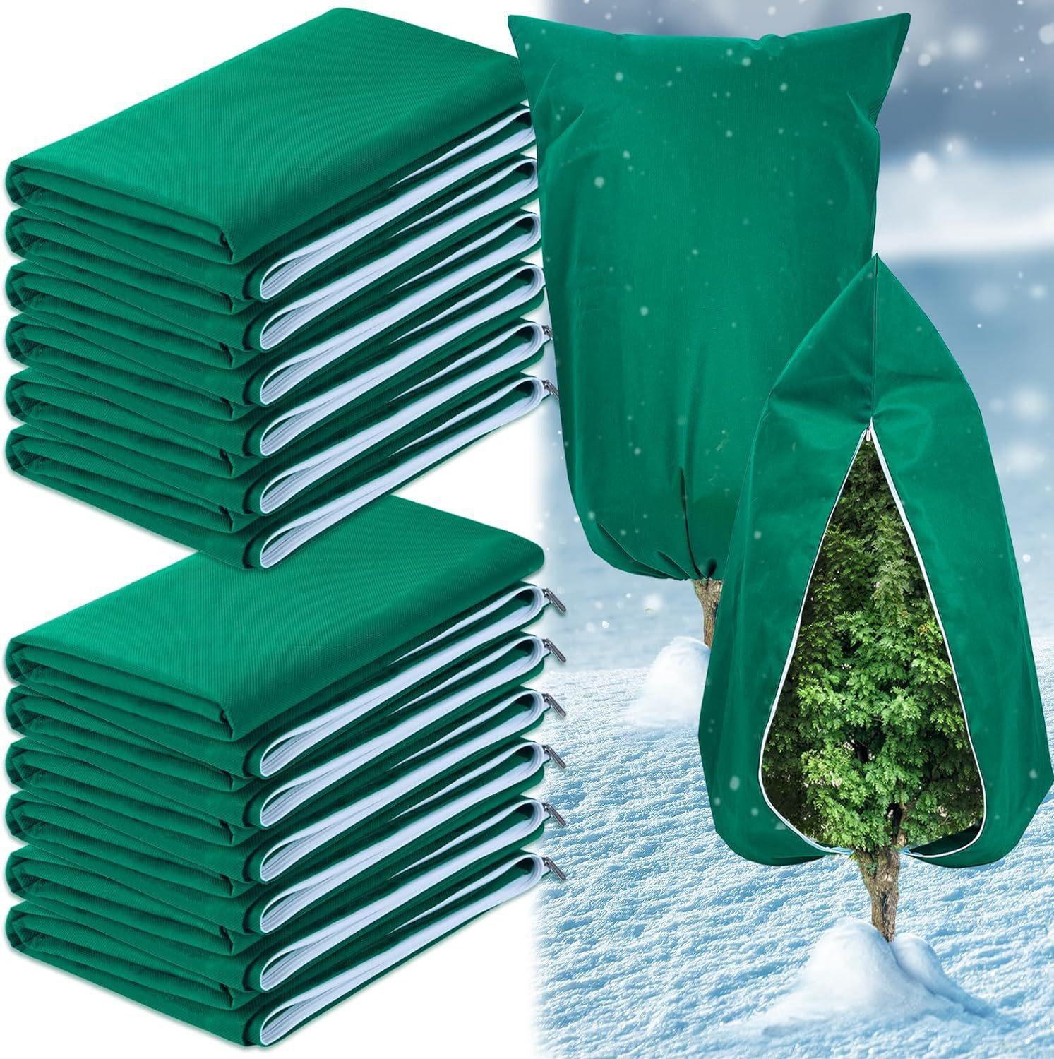 

Plant Covers Freeze Protection, Winter Cold Weather Frost Blankets Shrub Jacket with Drawstring Reusable Protection Outdoor 60X80cm зелений