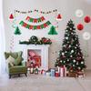 Xmas Tree Honeycomb Backdrop Paper Fan for Banner Set for Christmas Front Door Wall Paper Fan +Banner Set for Party