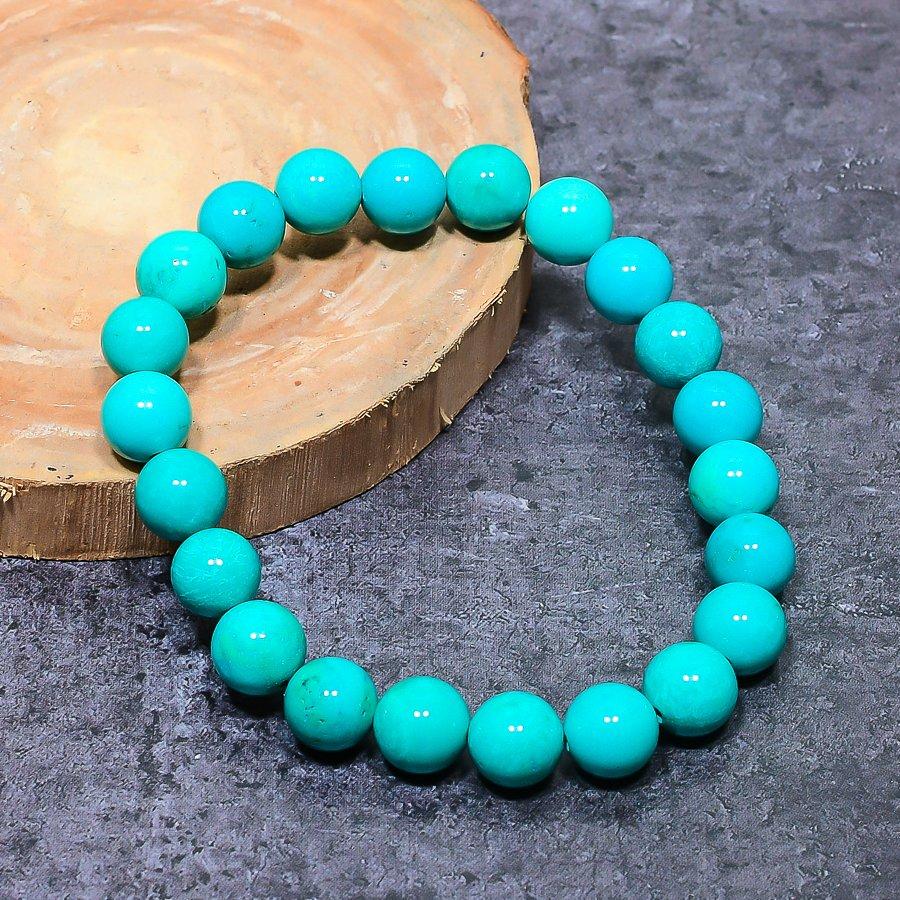 Natural Arizona Turquoise Gemstone Handmade Cuff Adjustable H3L69