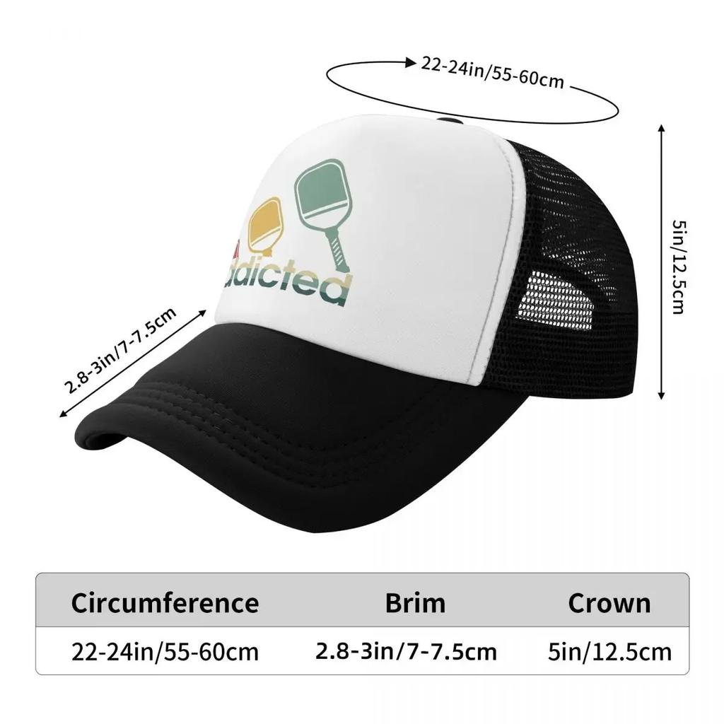 Addicted To Pickleball Sports Mesh Golf Hat Caps Outfits for Women Unisex Adjustable Baseball Cap Mesh-Back Cooling Breathable Caps