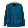 Mom Autumn Sweater Coat Mother-in-law Knitted Cardigan Old Lady Clothes Lapel Winter Clothes Elderly Grandma Sweater
