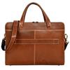 Genuine Leather Laptop Briefcase Bag for Men, Durable Vintage Office Travel Carry Business Messenger Shoulder Bag, Multi Pocket Zipper Work Handbag