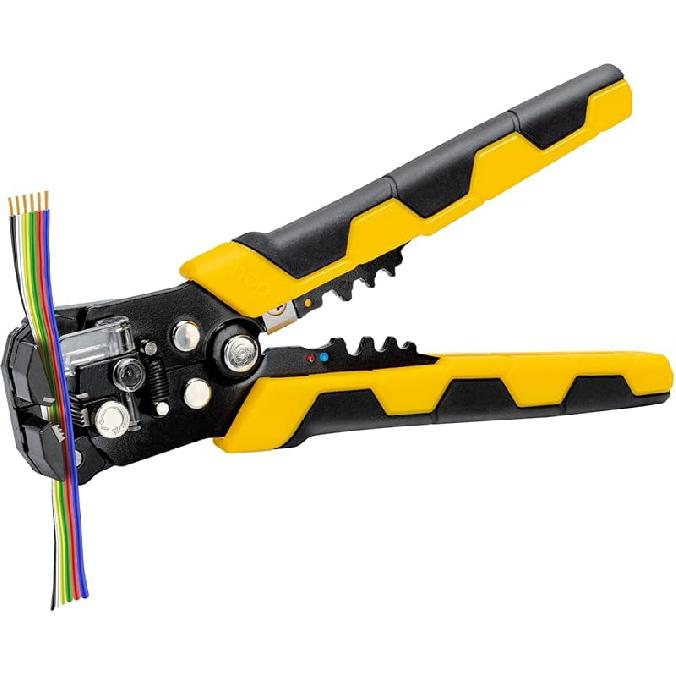 deli Automatic Wire Stripper and Cutter, Quick Strip Wire Stripper Tool for 10-24 AWG Electrical Cable and Autimotive Repair, Ergonomic Handle