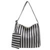 Retro literary handbag simple small fresh striped shoulder bag casual fashion large capacity shopping bag