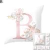 Orion English Alphabet Floral Print Pillow Case Waist Cushion Cover Wedding Bed Decor