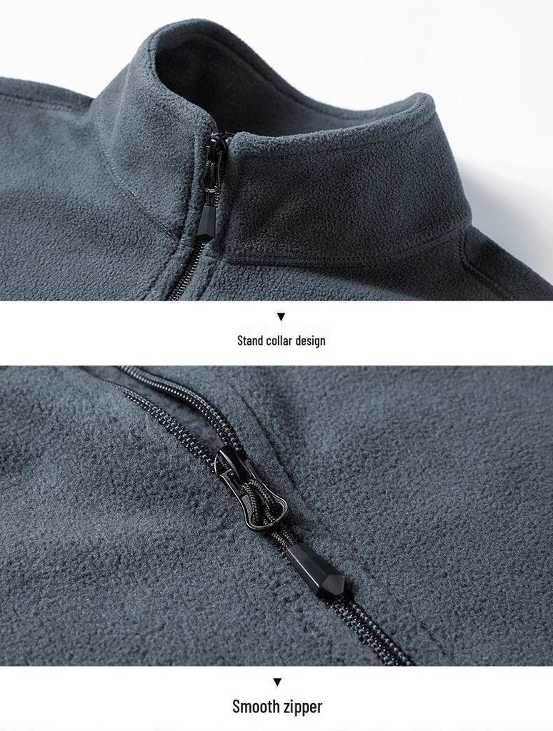 Men's Autumn Loose Fit Half-Zip Sherpa Fleece Pullover Sweatshirt