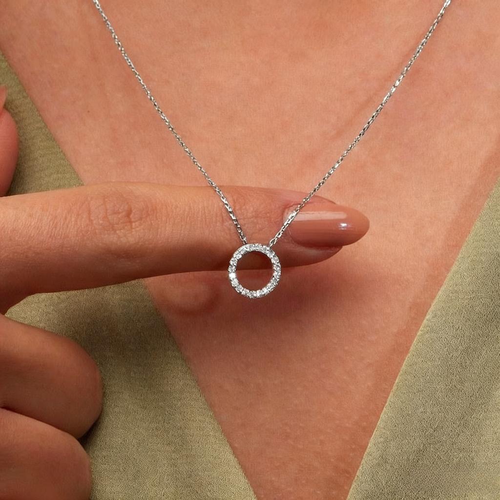 3Pcs/Set Fashion Dazzling Circle Earrings Necklace Set For Women Trendy Korean Crystal Cubic Zirconia Jewelry Sets Party Gifts