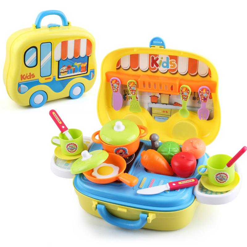 Children'S Play House Toys Simulation Kitchen Suitcase Stove Children Role Play Holiday Gifts