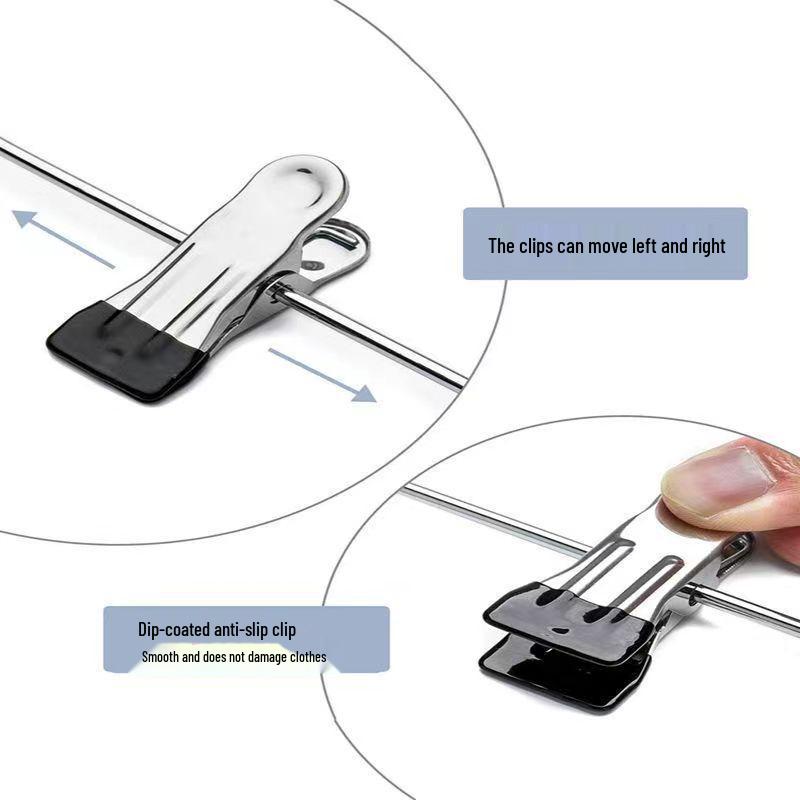 Four-Layer Telescopic Folding Hanger: Non-Marking Dormitory Pants & Skirt Storage Clips