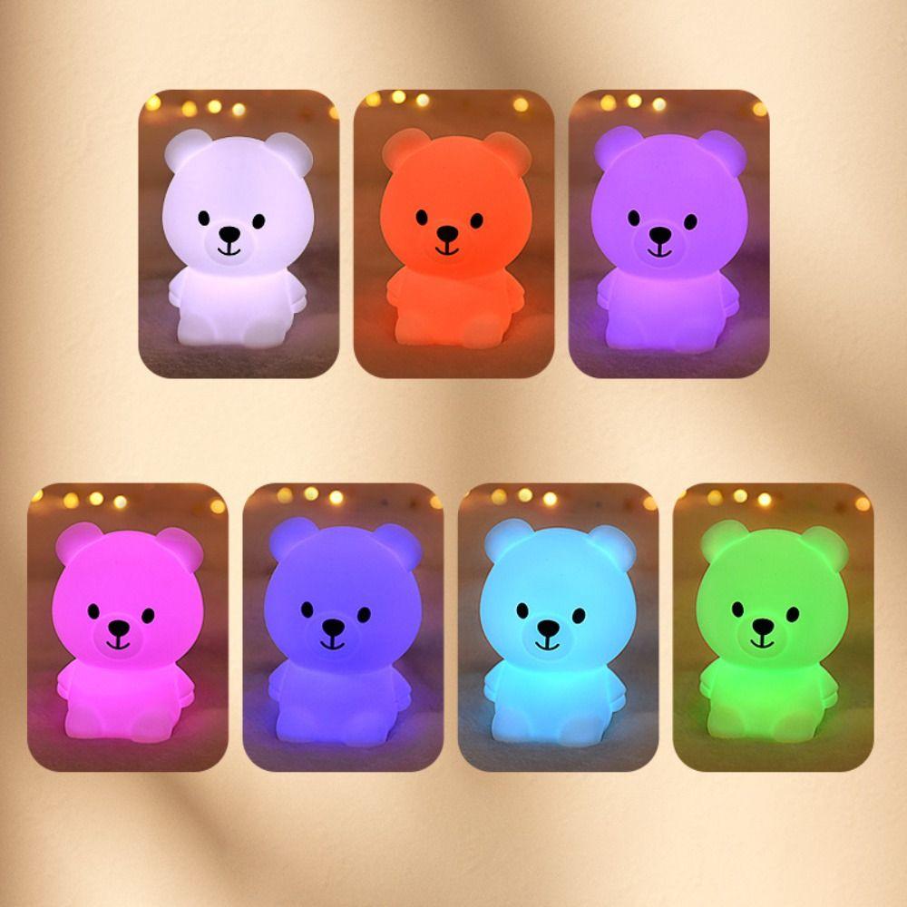 Desktop Ornaments Silicone LED Night Light Cute Mini Desk Lamp Creative Soft Sleeping Light Gift