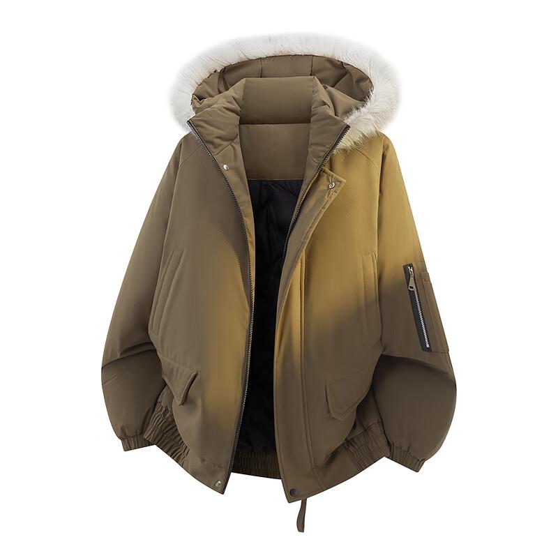 Men's Hooded Thickened Fur Collar Parka Jacket