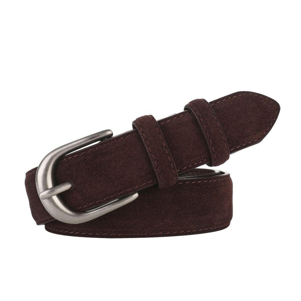 Luxury Design Suede Leather Belt Casual Business Waist Strap Retro Pin Buckle Waistband Gifts