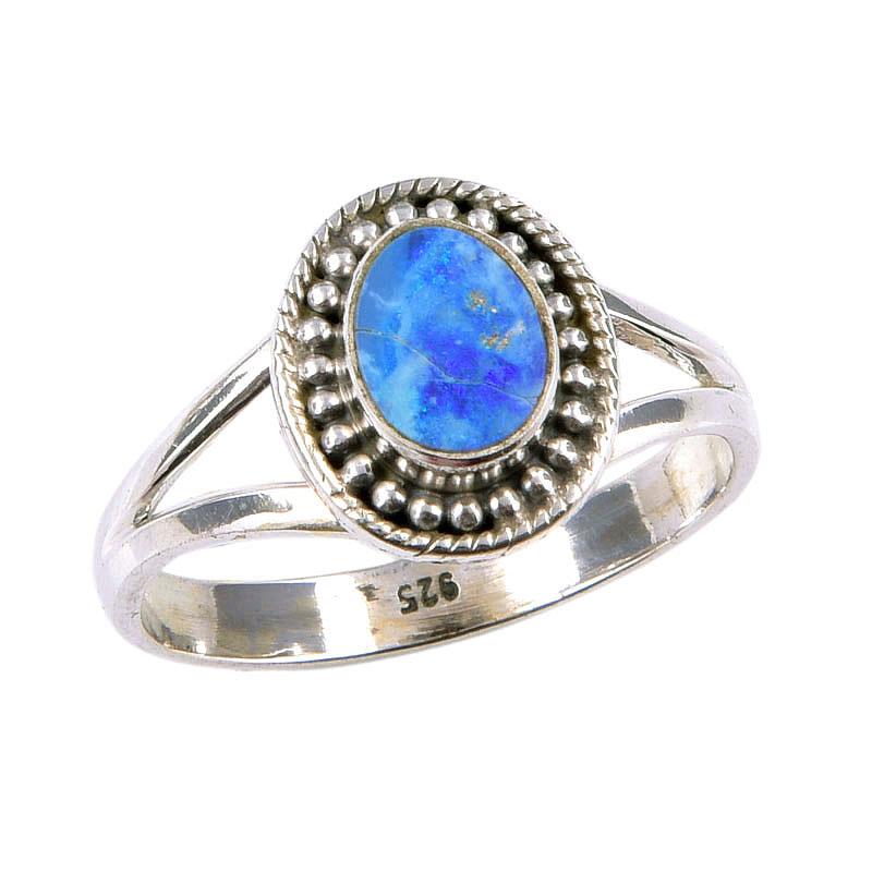 Natural Australian Opal Gemstone 925 Solid Sterling Silver Ring Size 8.5 j7A82