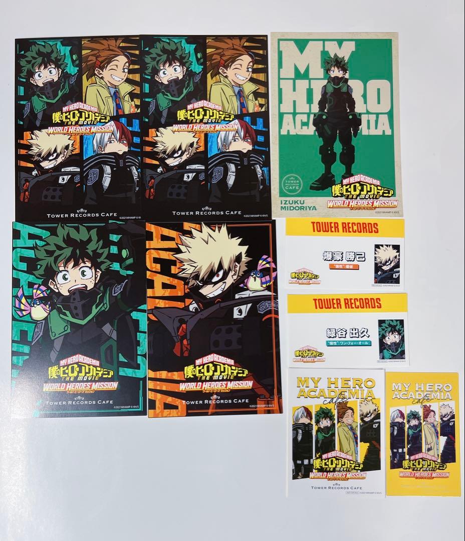 [USED] My Hero Academia Tower Records Cafe Bonus Postcards: Bakugo, Midoriya, Roddy, Todoroki