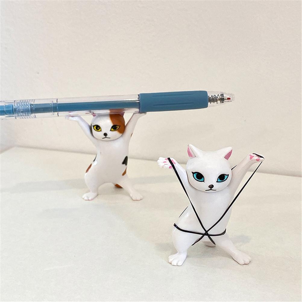 5PCS Anime Raising Hands Dancing Cat Model Cat Ornaments Cat Figures Toys for Children s Room Study Room