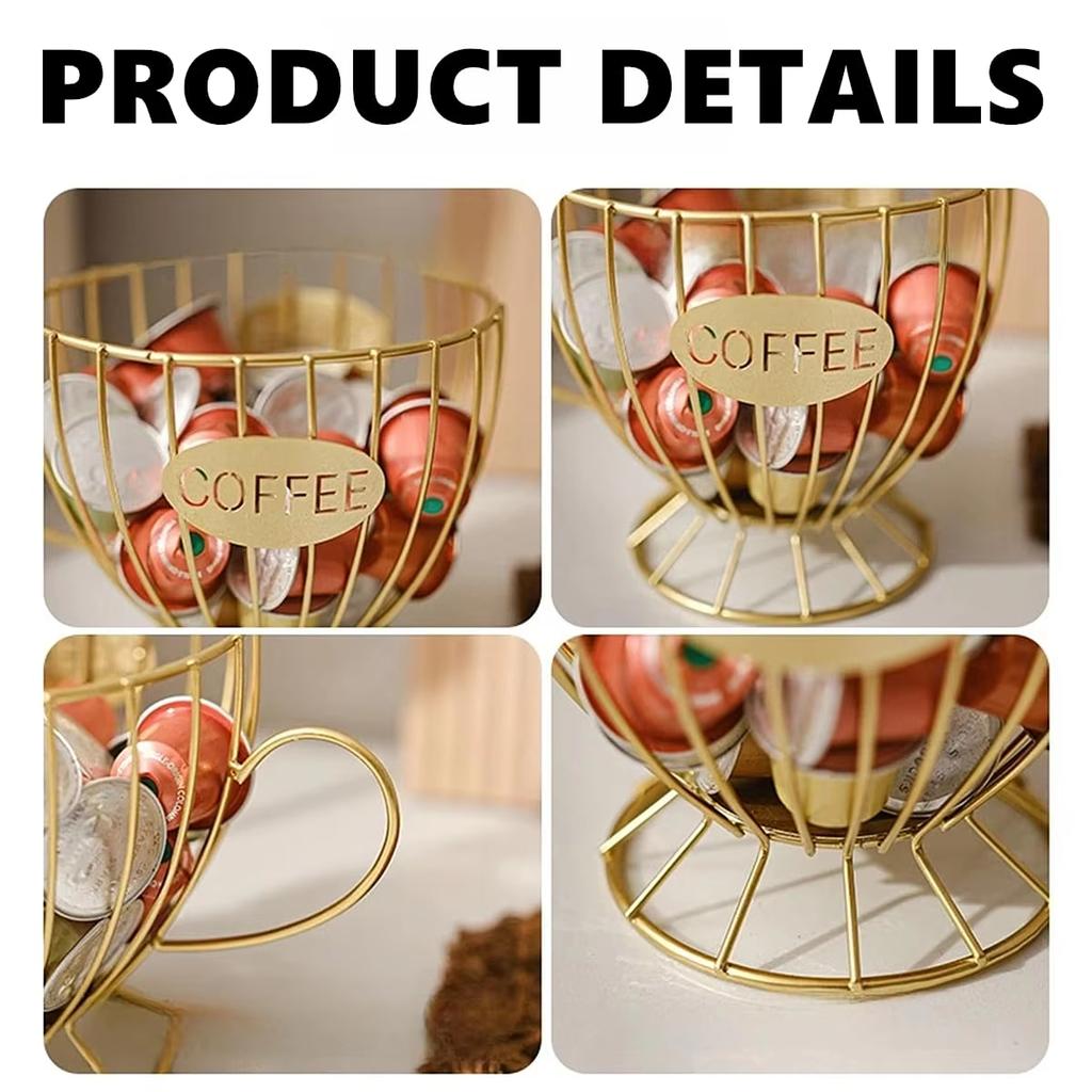 Metal Coffee Capsule Holder Display Rack Coffee Pod Organizer Coffee Shop Bar Display Large Capacity Kitchen Storage Accessories