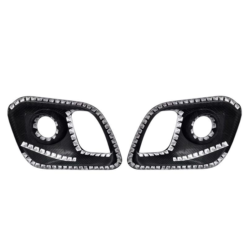 Carbon Fiber Rearview Mirror & Fog Light Grille Cover for 2017+ Fiat 500 Abarth