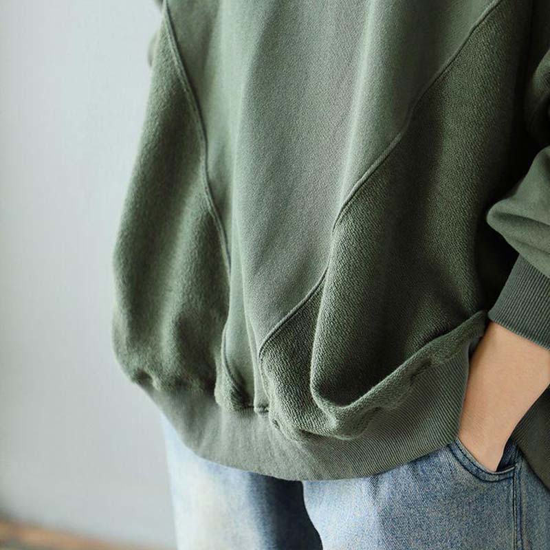 Sweatshirt for Women Autumn Winter Thickened Warm Stretchy Long Sleeve Oversize Tops