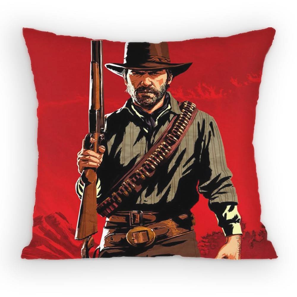 Game Red Dead RRedemption Pillow Case Antidustmite Pillowcase Invisible zipper silky short plush Sofa cushion cover