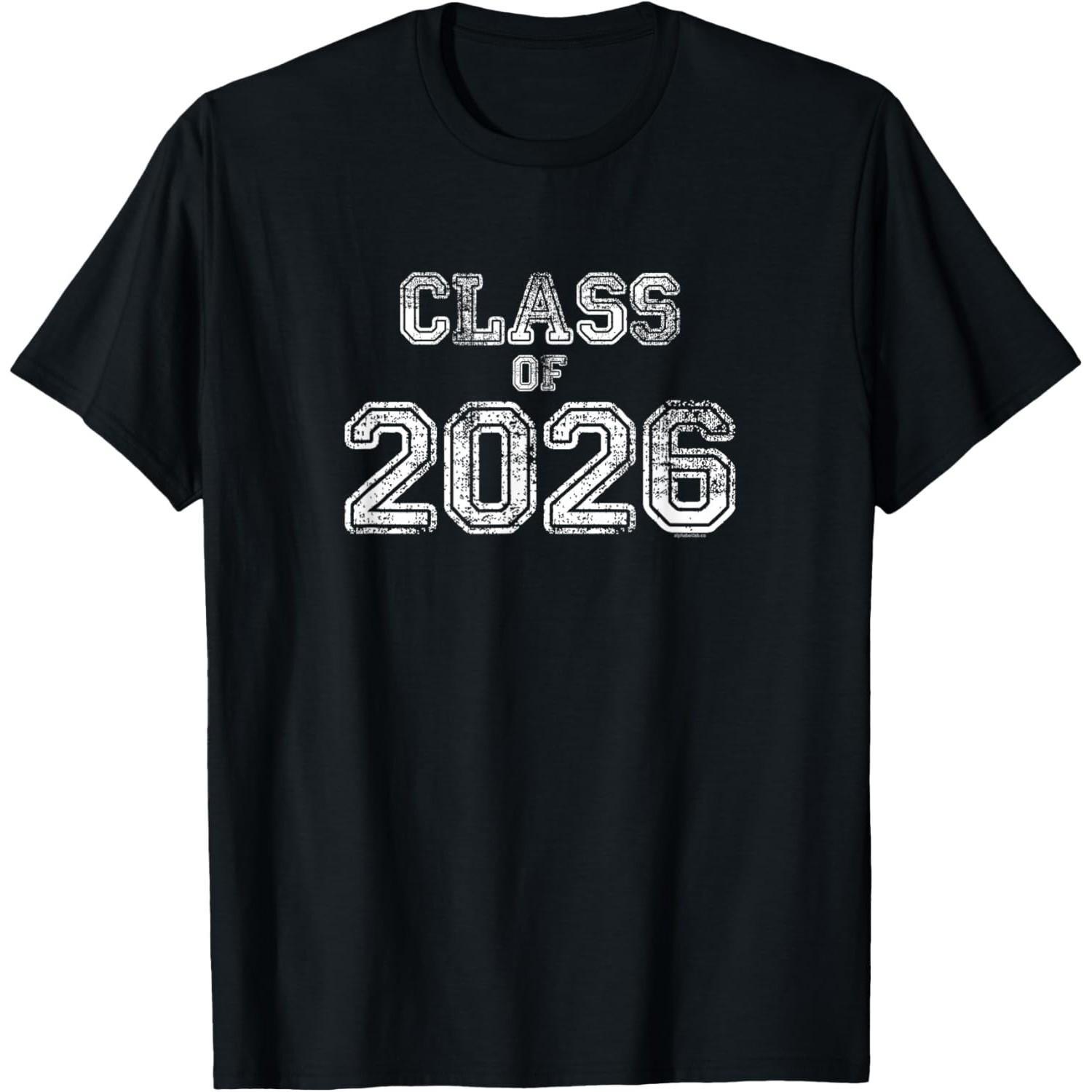 

Class of 2026 Graduation Vintage Style Graphic Cotton TShirt Casual Wear XXXXXL чорний