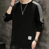 Men's Spring New Printed Crew Neck Men's Bottoming Shirt Slim-fitting Simple Top