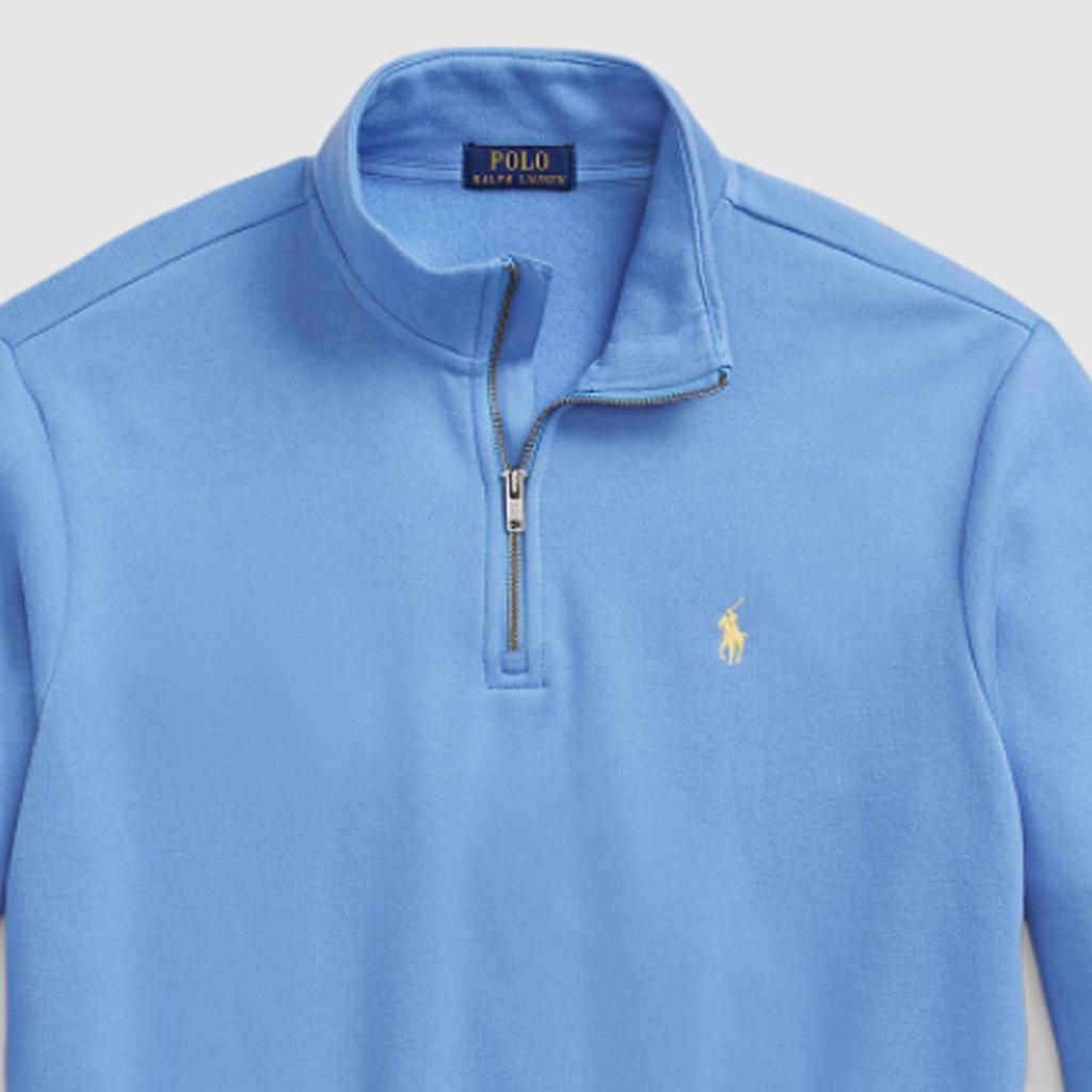 Polo Ralph Lauren Ss24 Solid Color Logo Embroidered Half-Zip Long Sleeve Sweatshirt Men sweatshirt Blue MNPOKNI16823475-400