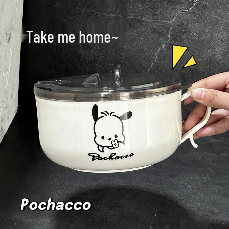 Student 1000ML Stainless Steel Instant Noodle Bowl with Lid