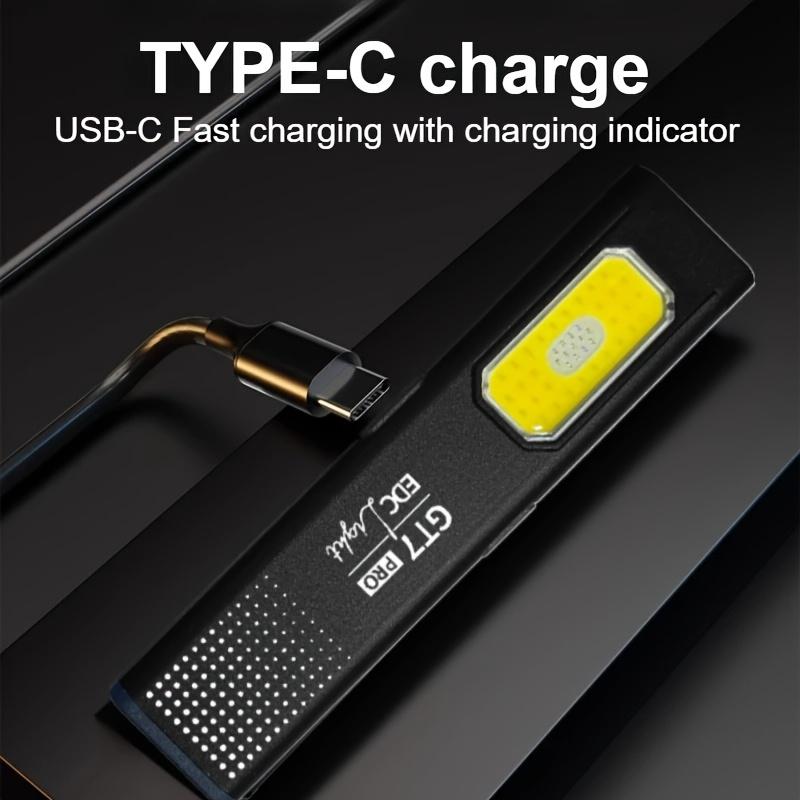 Ultra Thin Flashlight, High Brightness Magnetic Pen Clip, Dual Light Source, 5 Modes, Aluminum Alloy Material Suitable for Outdoor, Emergency