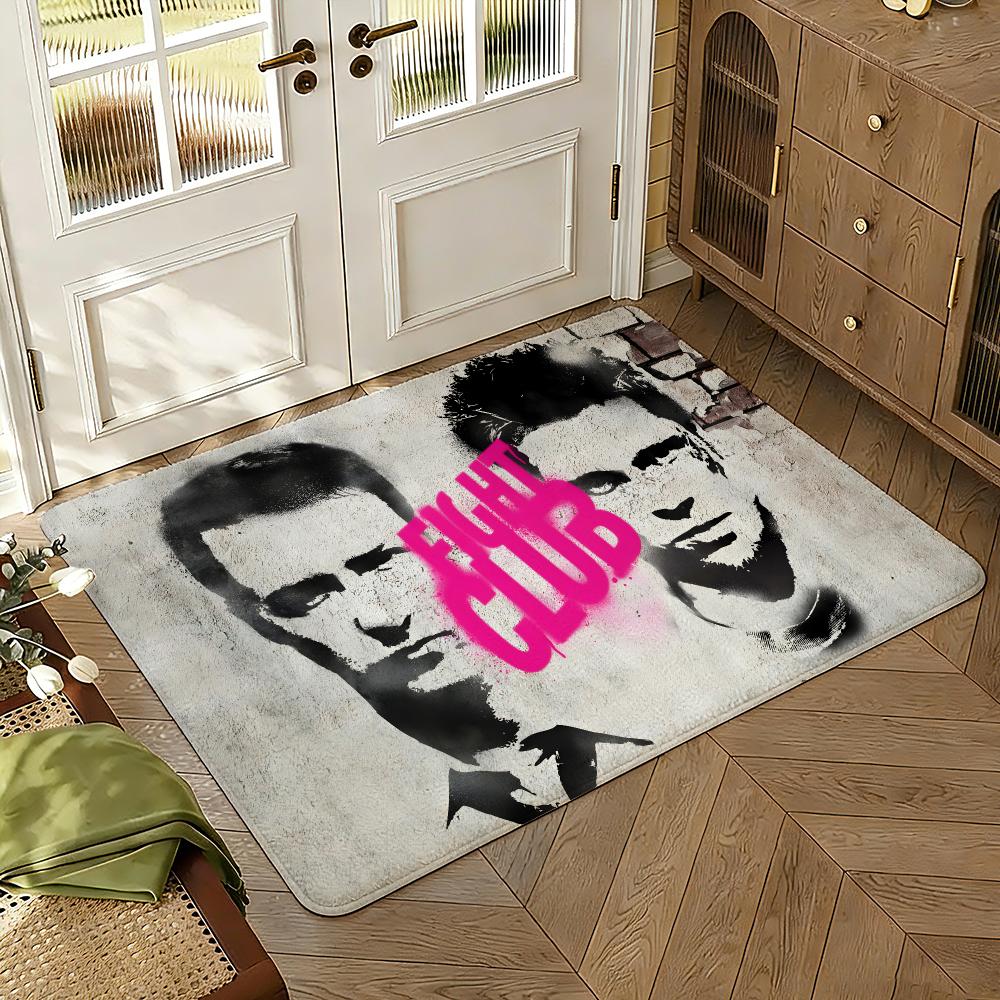 Fight Club Movie Brad Floor Mat Soft Thickened Absorbent Non-Slip Bedroom Living Room Door Mat Home Decor Flannel Rugs