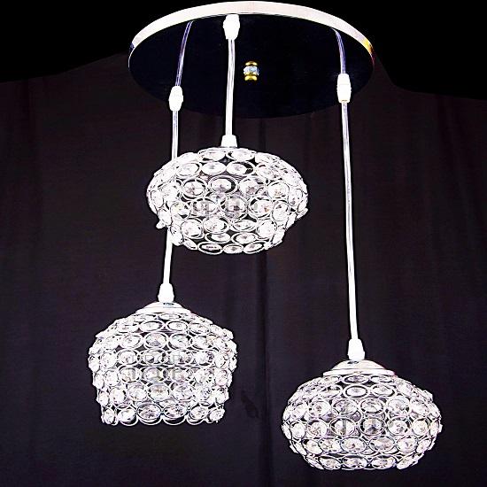 Prop It Up Metal Cylindrical Decorative 3 Light Pendant Ceiling LED Lights Bulb Hanging with Silver Design for Home Decor, Design-