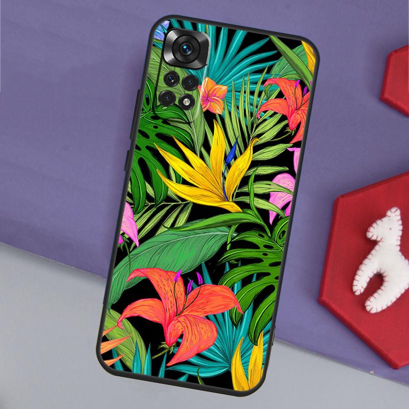 Tropical Leaf Pattern Funda For Xiaomi Redmi Note 14 13 12 Pro 11 9 10 9S 10S 11S 12S Redmi 14C 10C 12C 13C Case