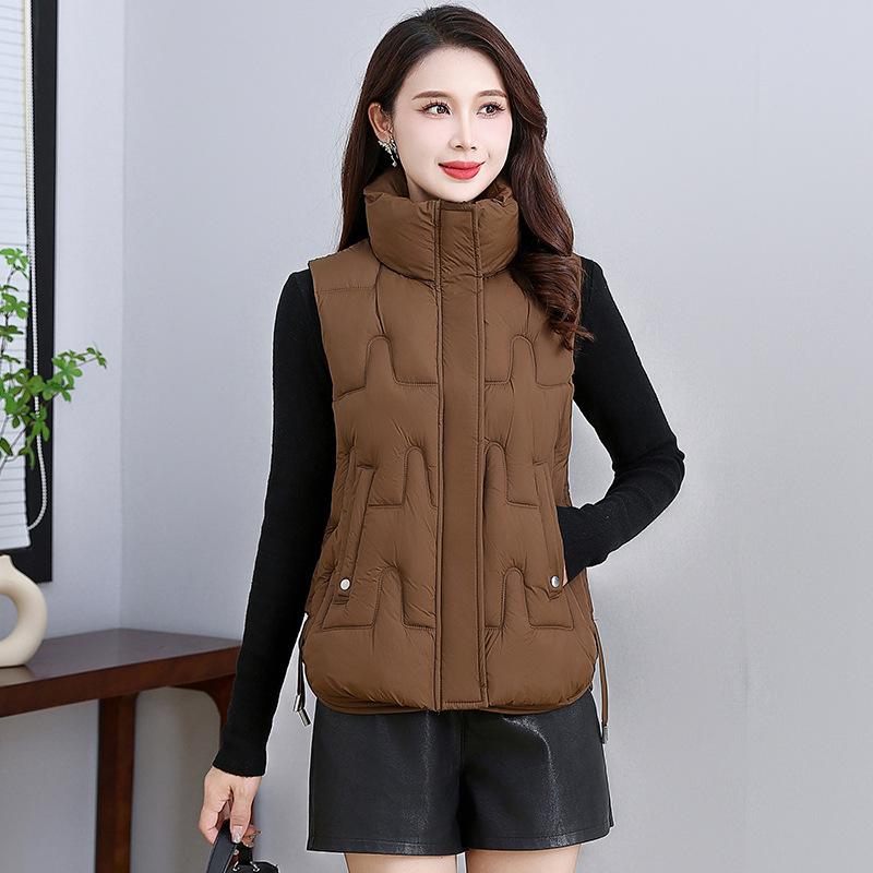 Winter New Short Thickened Vest Women Wear Versatile Stand-up Collar Vest Casual Warm Vest