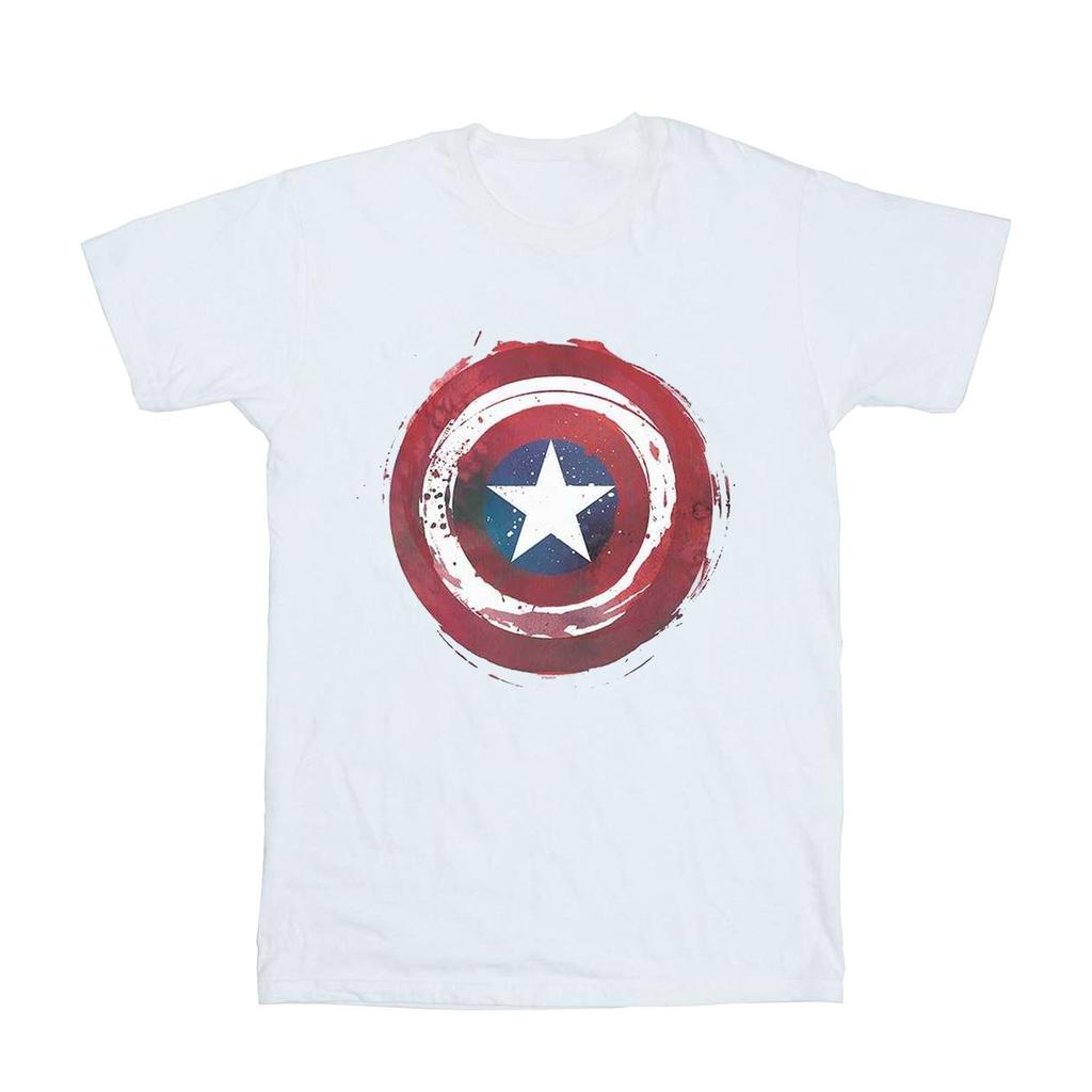 Marvel Herren Captain America Splatter Schild T-Shirt