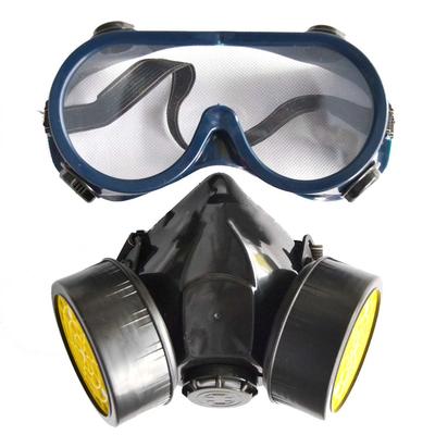 Face Protection Cover Dustproof Protective Glasses Mouth Muffle with Double Gas Cylinder