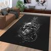 Guitar Design Black Carpet with Skull Patterns for Music Lovers Decor Suitable for Use As an Anti-slip for Living Room Bedroom Sofas