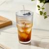 2 Pezzi Bicchiere per Caffè Freddo con Coperchio e Cannuccia, Tazza Costolata da 600 ml, Bicchiere Riutilizzabile per Bevande Fredde per Casa e Viaggio, Si Adatta al Portabicchieri dell'Auto