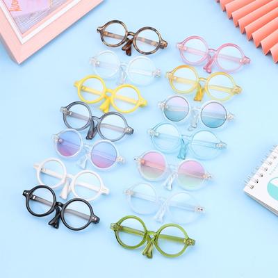 Round Frame For Blythe Miniature Doll Glasses Clear Lens Eyeglasses Plush Doll Toys Eyewear