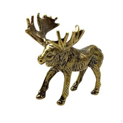 Messing Elch Statue Mini Hirsch Skulptur Ornament Niedliches Teehaustier Tierfigur für Zuhause