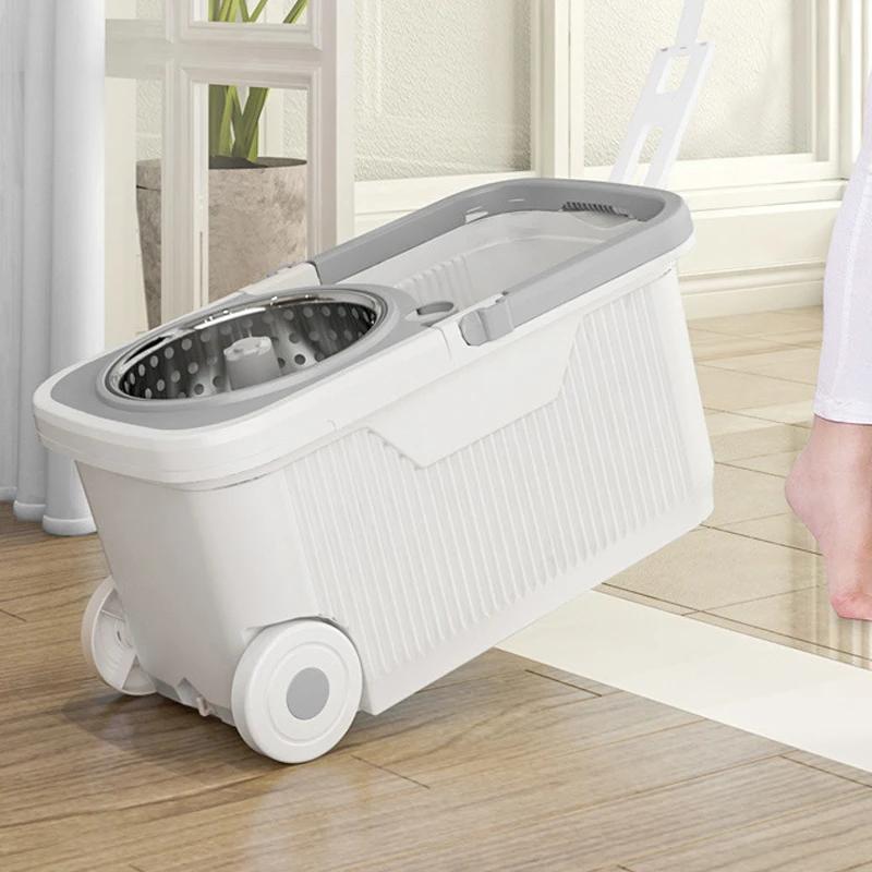 Universal Rotary Mop Rod Hand Free Automatic Dehydration Spin Mop for Lazy Mopping Household Cleaning Artifact