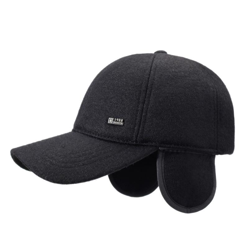 Thick Ear Protection Hat Men's Warm Baseball Cap Autumn Winter Middle-Aged Outdoor Cap